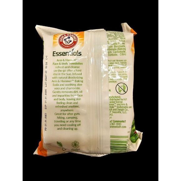 ARM & HAMMER Deodorant "On the Go" Towelettes 30 Count Each - Pack of 3 - Picture 3 of 3